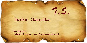 Thaler Sarolta névjegykártya