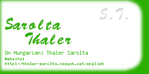 sarolta thaler business card